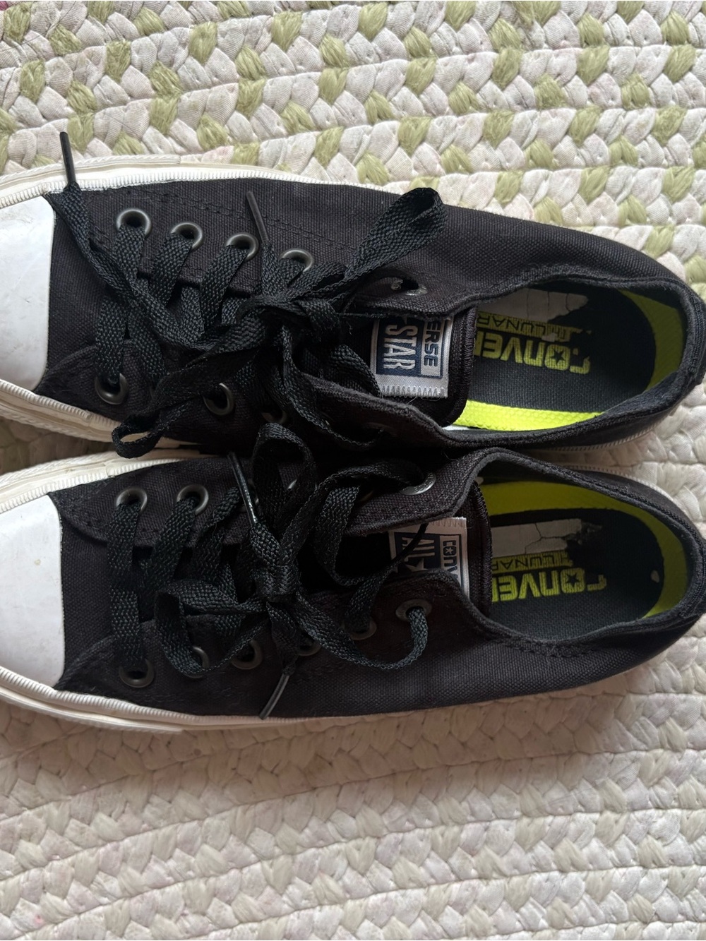 Converse Black Canvas Low Top Sneakers with White Toe